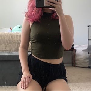 🛍3/$15 Olive Mock Neck Tank Top
